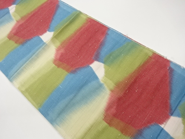 手織り紬抽象模様名古屋帯